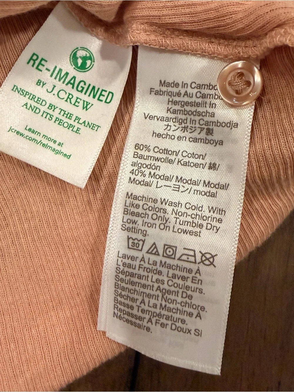 J crew Neutral Peach Ribbed button-front knit dress Long sleeves #423